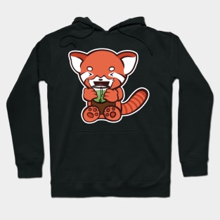 Red Panda Loves Green Tea Hoodie